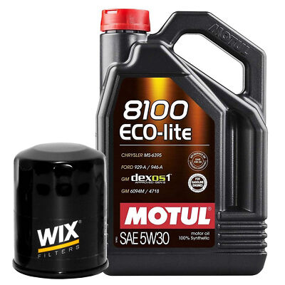 5L Motul 8100 ECO-LITE 5W30 Wix Filter Motor Oil Change Kit API SP-RC