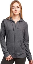 Cottonbell Women's Zip Up Cotton Light Hoodie Jacket Medium / Chc/Gr 
