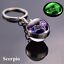 miniature 23 - 12 Constellation Solar System Planet Keychain Double Sided Glass Ball Women Men