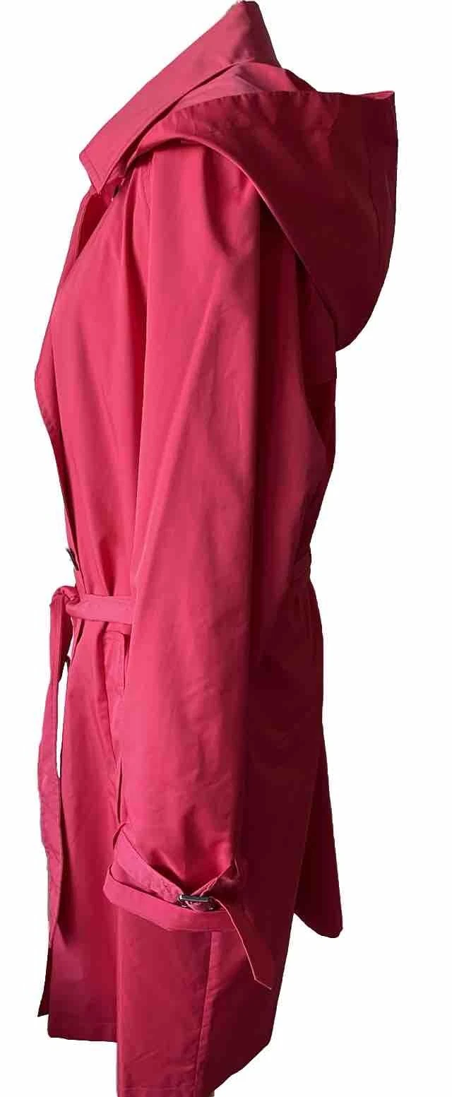 Nuovo trincea resistente all'acqua Michael Kors con cintura con cappuccio rimovibile taglia XL