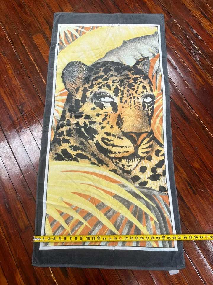 "Toalla de playa grande vintage Big Cat leopardo, puma, león, puma 57"" X 27" Foto 2 de 4