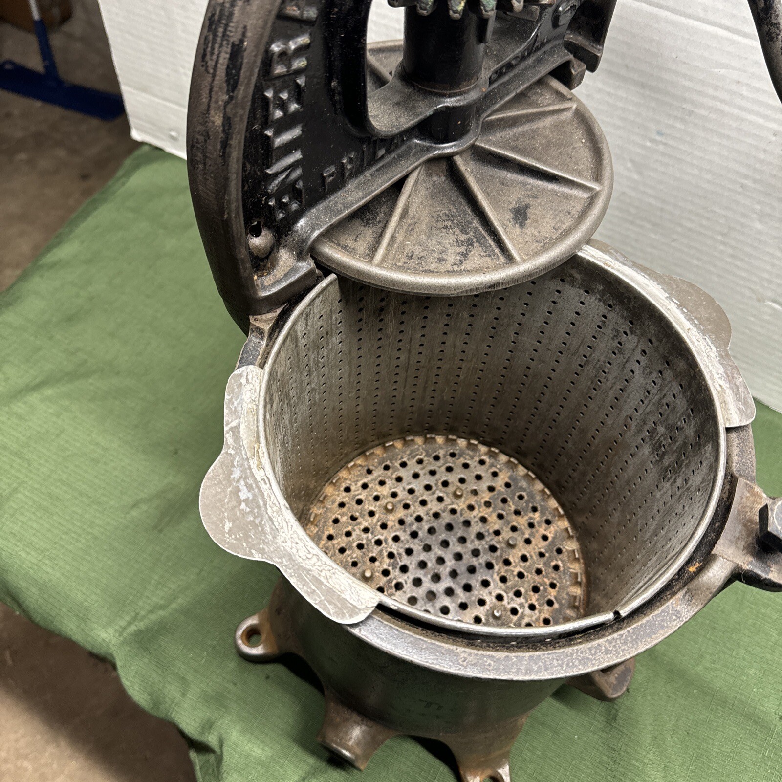 Antique Cast Iron Enterprise Sausage stuffer / fruit press with small