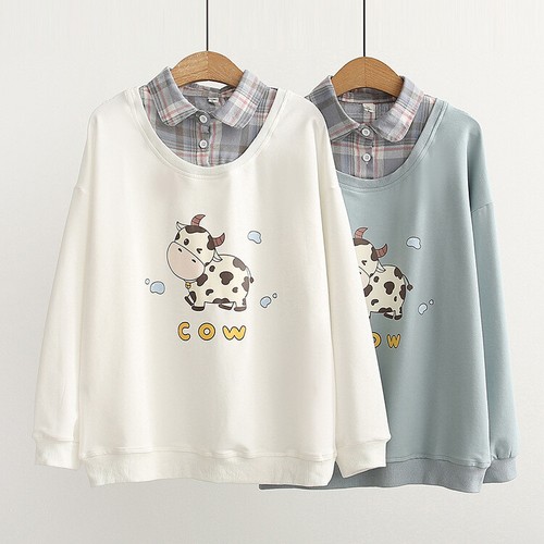 Cow Sweatshirts Pullover Jumper Coats 