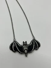 Controse Murcielago Flying Black Bat Skeleton Gothic Pendant Necklace CN100