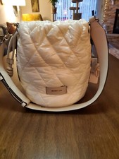 Moncler Quilted Bucket Handbag White Ivory