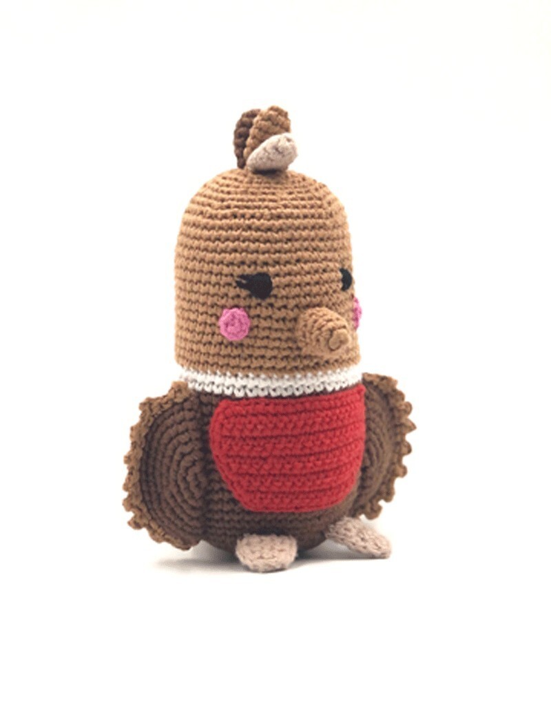 Peluche oiseau des îles 20 cm Pebble Child en coton bio fait main