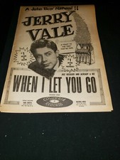 Jerry Vale When I Let You Go Rare Original Promo Poster Ad Framed!