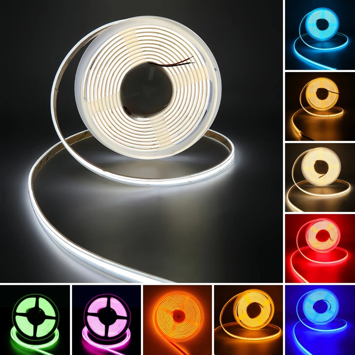 16.4ft 12V 528LEDs/m COB LED Neon Light Strip Waterproof Indoor Outdoor Decor