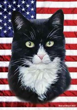 Tuxedo Cat Black/White All-American III Flag