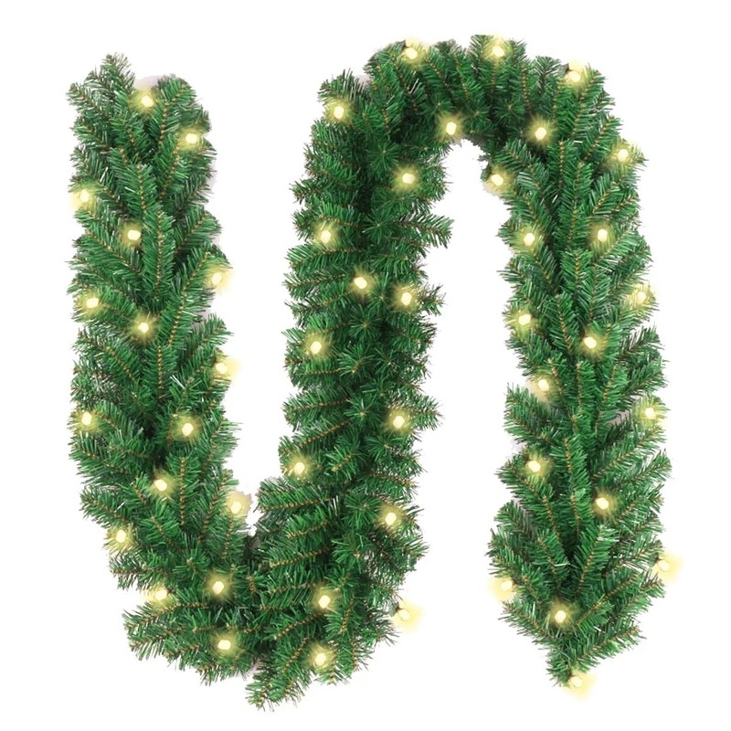 10Ft Artificial Christmas Green Garland Indoor Outdoor Holiday Party Decorations