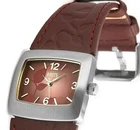 Ladies Watch Wristwatch Brown/Silver Stainless Steel Leather Strap ROOTS Canada R798LCRN