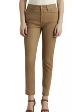 POLO RALPH LAUREN stretch leather pants sz 4 camel brown 100 lamb leather 599