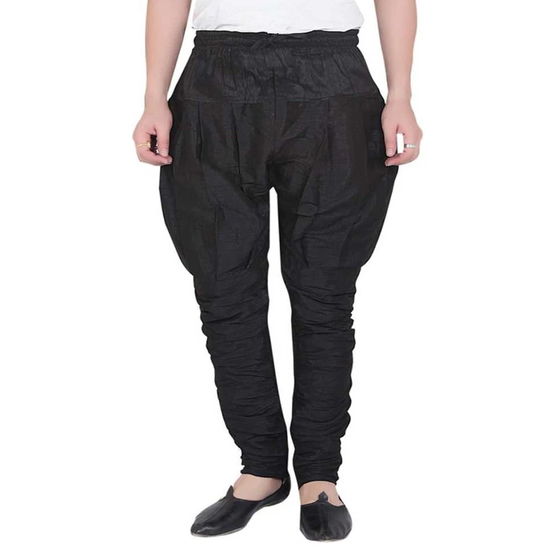 FANZI Silk Blend Black Churidar Pant for men (#134487571403)