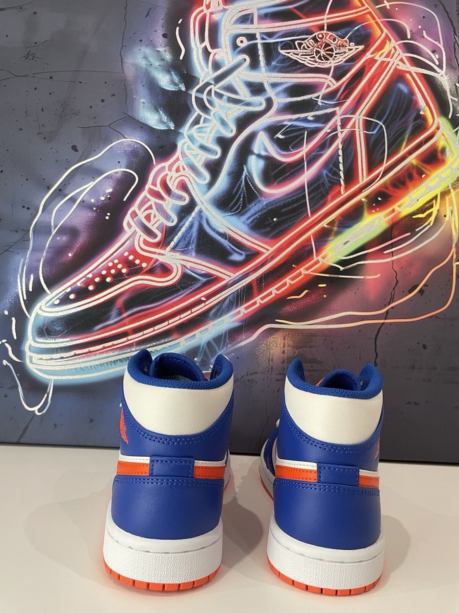 D*4様 【希少】美品Nike Air Jordan 1 midハイカット Nike Air Jordan 1 Retro Mid Knicks Wheaties Blue Orange