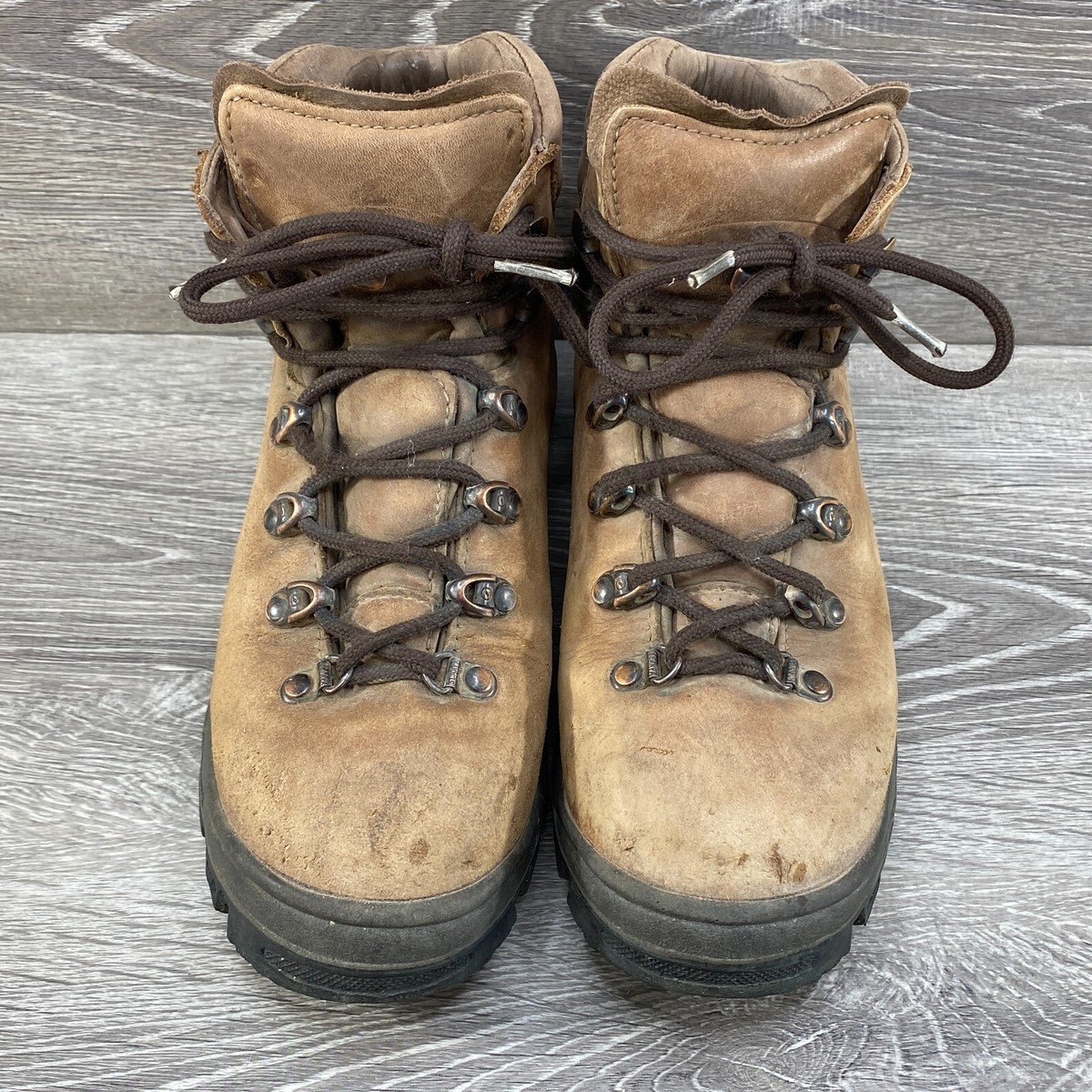 山山 VINTAGE Scarpa Mountaineering Boots Brown Leather Hiking Lace Up