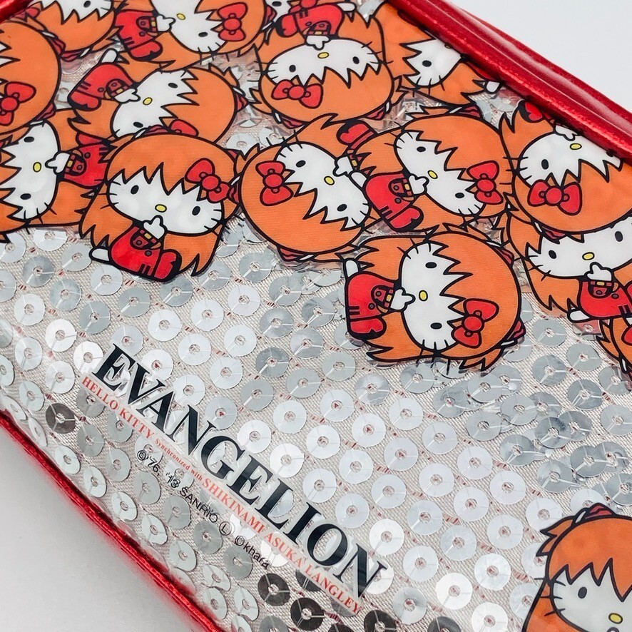 Hello Kitty x EVANGELION Asuka Langley Sequins Pen Pouch Sanrio