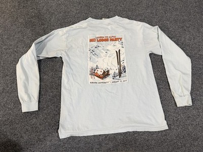 Comfort Colors Shirt Mens Large Blue Lambda Chi Alpha Ski Lodge Party T-Shirt