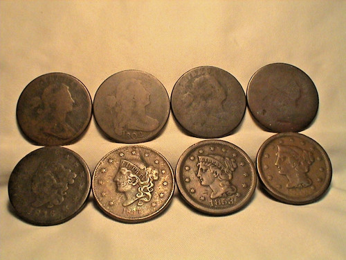 Lot of 8 Large Cents