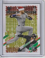 Trevor Story 2021 Topps Holiday SP Santa Hat HW196 Boston Red Sox Rockies