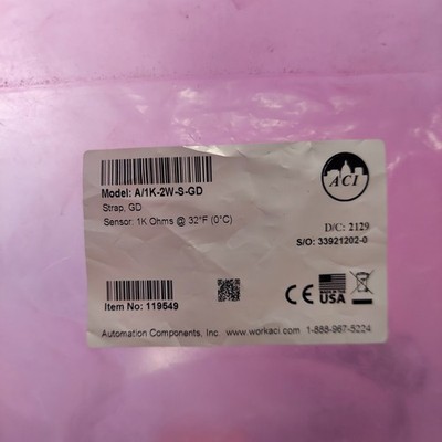AUTOMATION COMPONENTS INC A/1K-2W-S-GD-NIST / A1K2WSGDNIST (BRAND NEW)