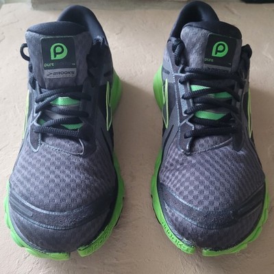 Size 9.5 M Brooks Pure Cadence Gray Green Athletic Men Sneakers 1101101D085 