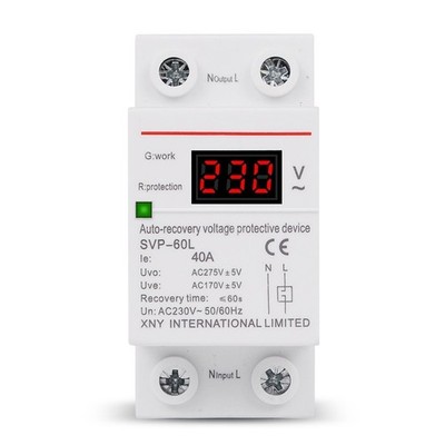 Spannungsschutz 230VAC 50OR60Hz 35mm DIN Rail 77x36x45mm Erholungszeit 60s