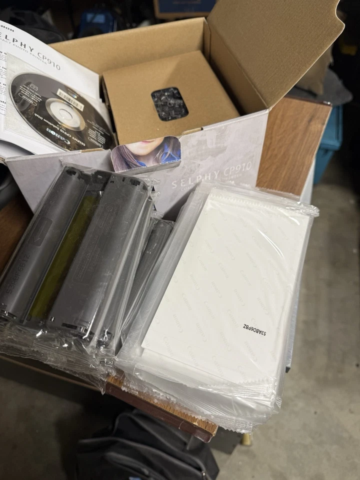 BONUS LOT BLACK Canon Selphy CP910 Photo Printer 293 Prints 7 Ink Packs Wifi - - Image 2 of 4