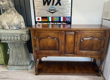 Titchmarsh & Goodwin Style Carved Oak Credence Cocktail Wine Drinks Cabinet