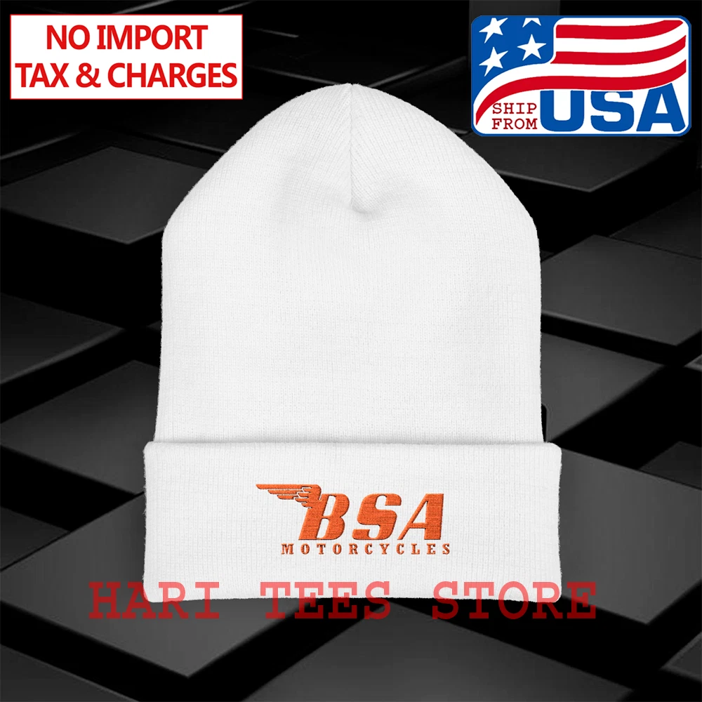 BSA Simple Motorcycles Adult Winter White Classic Beanie Hat
