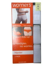 Warners Underwear Womens Lace Hipsters Three Pair Size Medium NEW