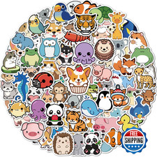 100 Pcs Cute Animal Stickers for Kids - Waterproof Vinyl Decals for Water Bottle