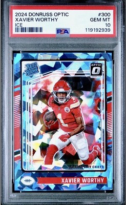 2024 Optic Xavier Worthy #300 Rated Rookie Ice 06 /15 Kansas City Chiefs RC SSP