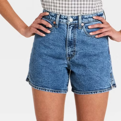 Women's High Rise Denim Jean Shorts Regular Fit 3'' Heavyweight