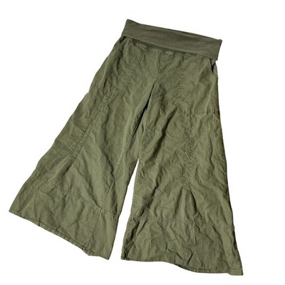 Wearables by Flax Womens Lagenlook Linen Blend Wide Leg Pants Size S 22534W