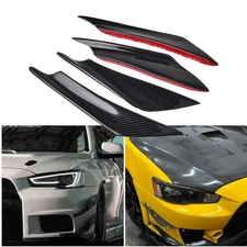 Glossy Carbon Fiber Car Bumper Fin Canard Diffuser Splitter Valence Spoiler Lip