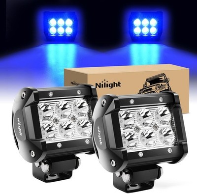 4'' Led Light Pod Blue Spot Driving Fog Light 2PCS 18W Off Road Fis Color: Blue