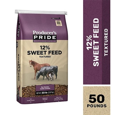 Producer's Pride 12% Sweet Textured Livestock Feed 50 lb Bag Horses Cattle Goats