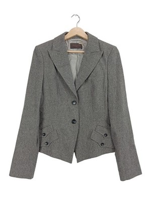 SELECTION BY S.OLIVER Strickblazer Damen Blazer Gr. DE 38 hellgrau Business-Look