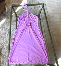 LA PERLA Slip Dress Stretch Chemise Halter Y2K Vntg Sheer Size 46 Fits M Pink