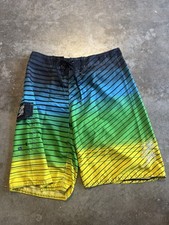 VTG Billabong Board Shorts Embroidered Logo Mens 32 Colorful Y2k Beach Surfing