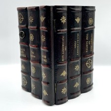 VTG Faux Leather Bound Books CD Music Media Storage Office Library Decor Cabinet