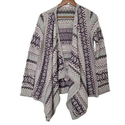Calypso St. Barth Baby Alpaca Knit Cardigan Sweater Womens Size S Purple Gray 