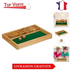 Relaxdays Shut The Box - Jeu Éducatif avec 2 Dés en Bois pour Enfants et Adultes