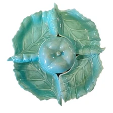 MCM Set Serving Dishes Covered Bowl by Hoenig of California Leaf Design 1950's