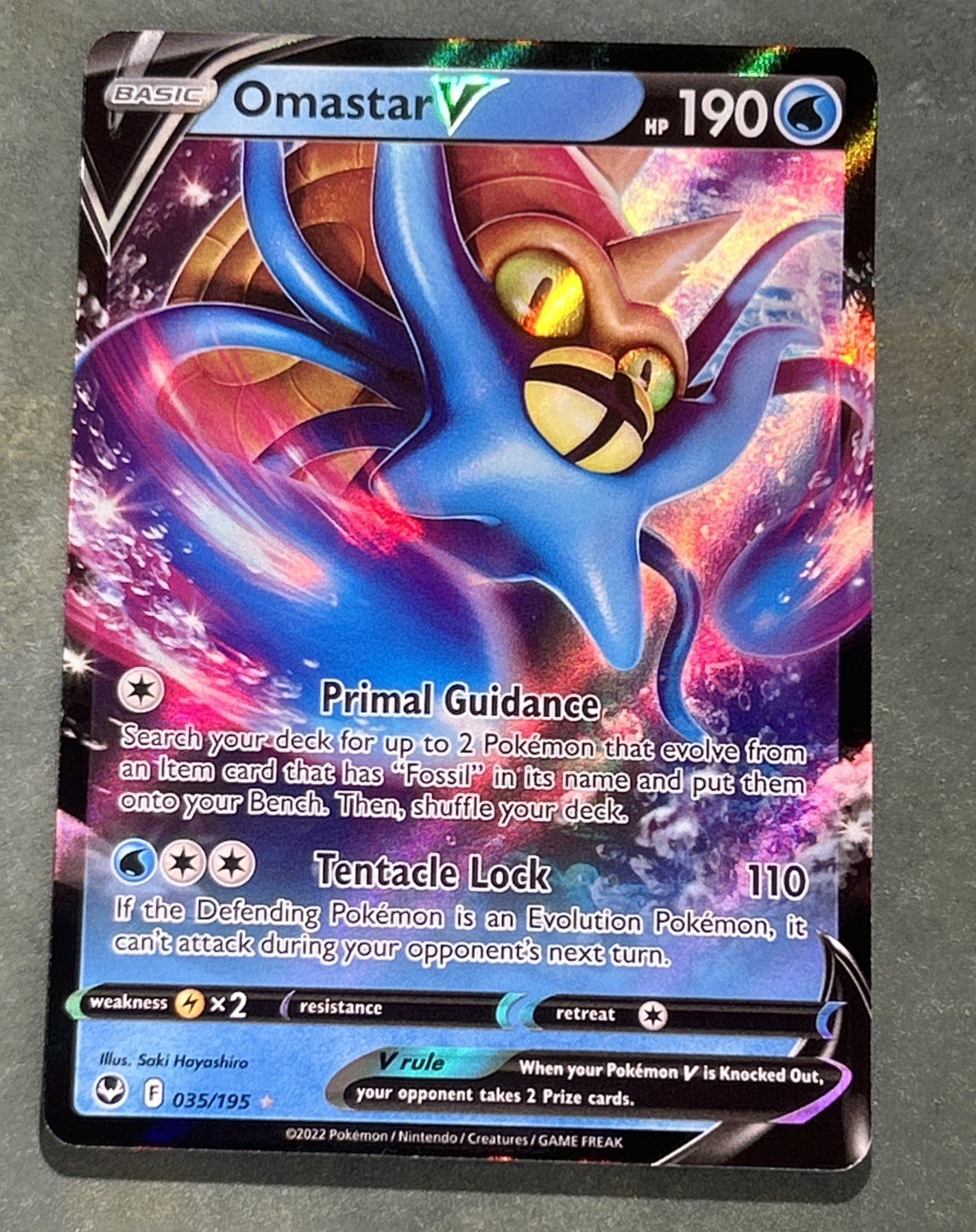 035/195 Omastar V SWSH12: Silver Tempest Ultra Rare Near Mint NM