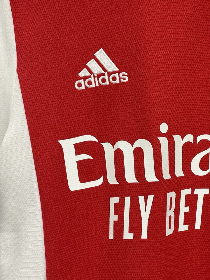 ARSENAL / ADIDAS - Fly Emirates Visit Rwanda Slim Jersey Soccer Shirt Red XS - Image 2 of 4