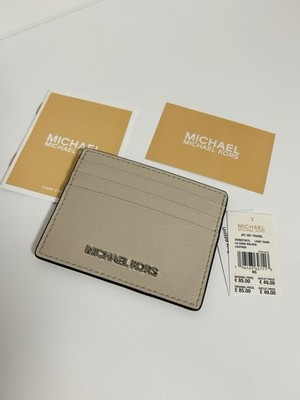 Michael Kors Geldbörse Card Holder KartenEtui Jet Set Greige Grau Beige neu