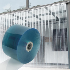 Clear PVC Smooth Strip Curtain 164 Ft Length X 7 in Width Bulk Roll 0.08'' Thick