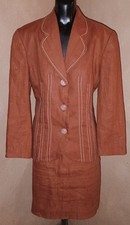 Vintage 50s Arnold Scaasi 2pc Linen Blazer Jacket Skirt Western