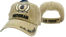 U.s. Air Force Veteran Washed Style Relaxed Fit Embroidered Khaki Beige Hat Cap U.s. Air Force Veteran Washed Style Relaxed Fit Embroidered Khaki Beige Hat Cap